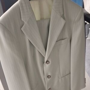 Boy's Green Pinstripe Suit